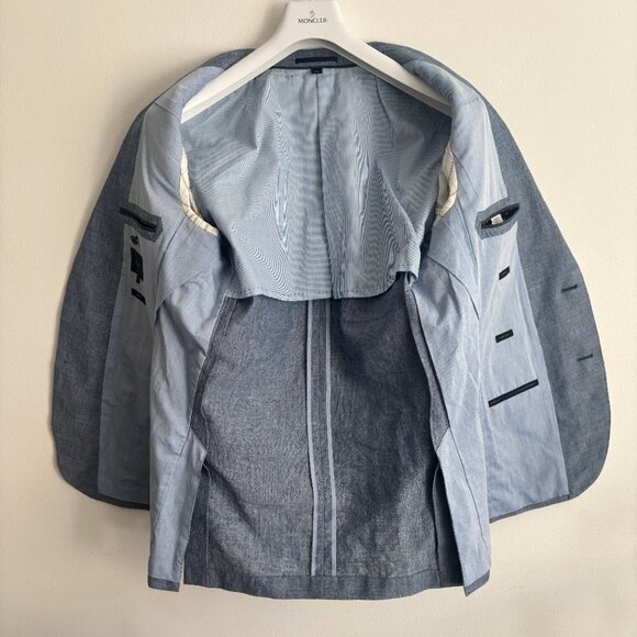 J Crew Blue Linen-Wool Unstructured Ludlow Slim Suit- 40 Pants 31 x 30 - Picture 5 of 16